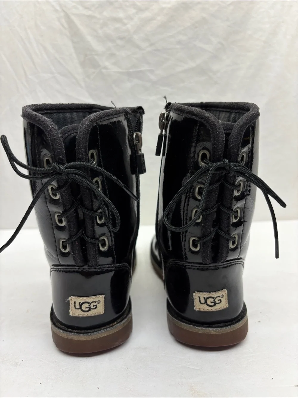 UGG Patent leather with zipper on side, size 12 toddler girl, box 72